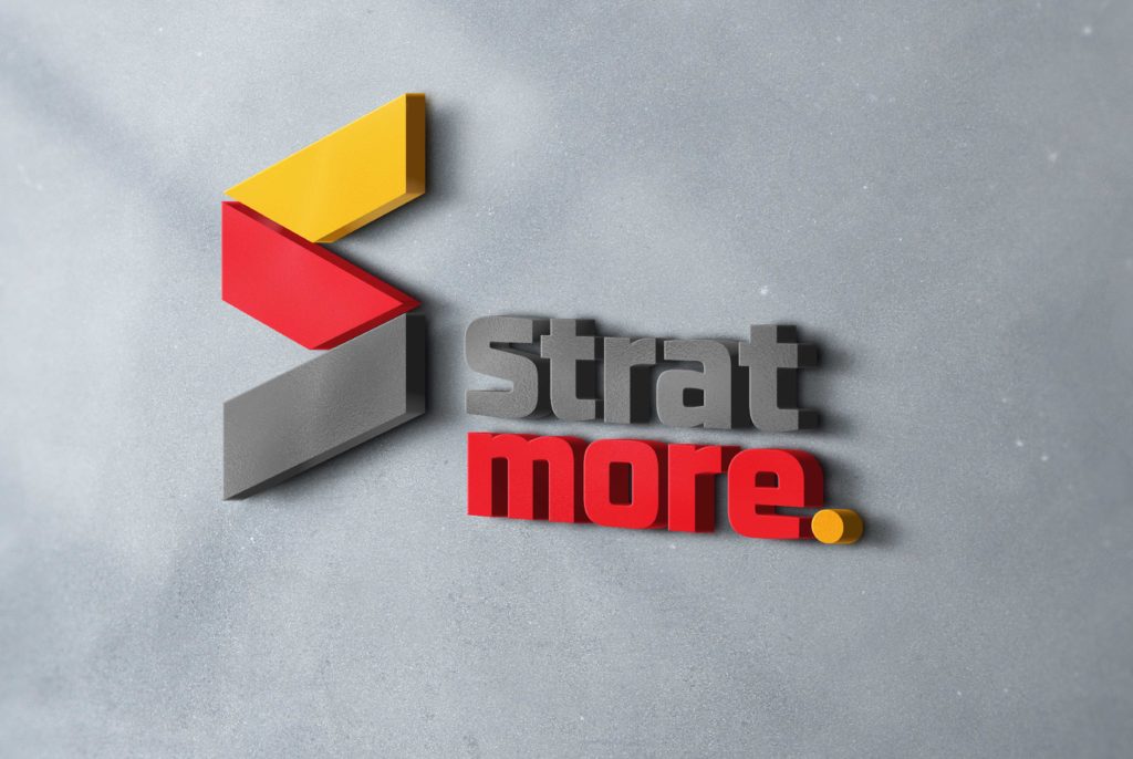 Stratmore-logo-wall-hero-lrg Identity/logo design on a rendered wall, created by brand consultants Wonderlab.