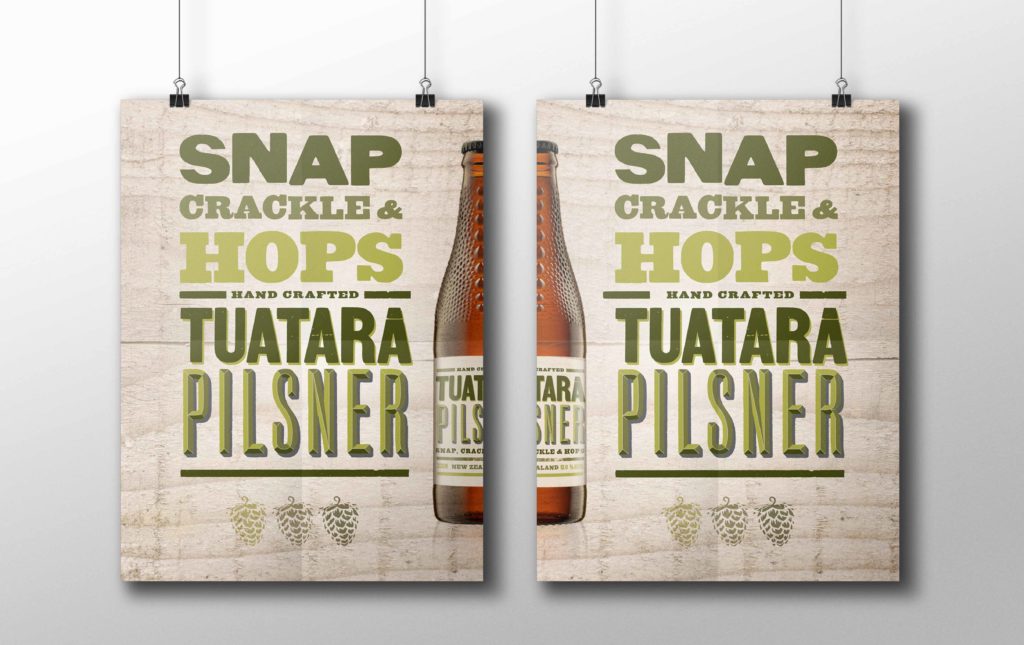 Tuatara-Pilsner-Poster Two beer posters with strong typography by ad Wellington ad agency Wonderlab