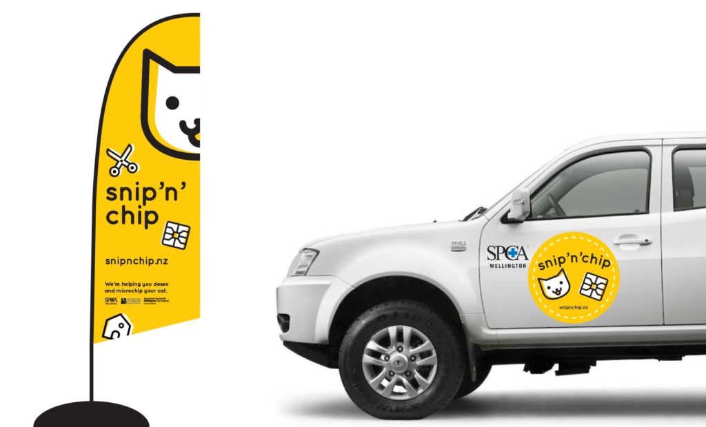 snipnchip-car-flag Banner flag and ute brand by creative agency Wonderlab.