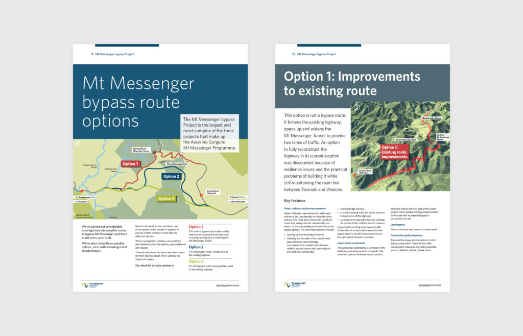 NZTA_boards_set_of_2_d Two posters with map design for a public education campaign by ad Wellington ad agency Wonderlab