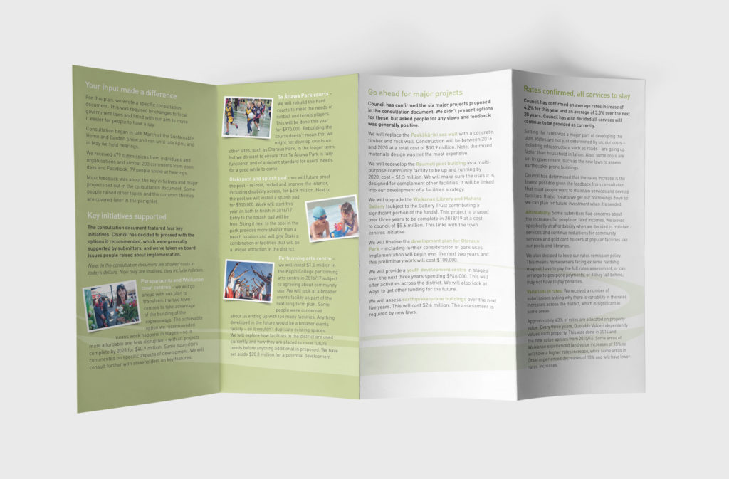 KCDC-4-fold-2 Inside spread of a booklet with clean type layout by brand consultants Wonderlab.