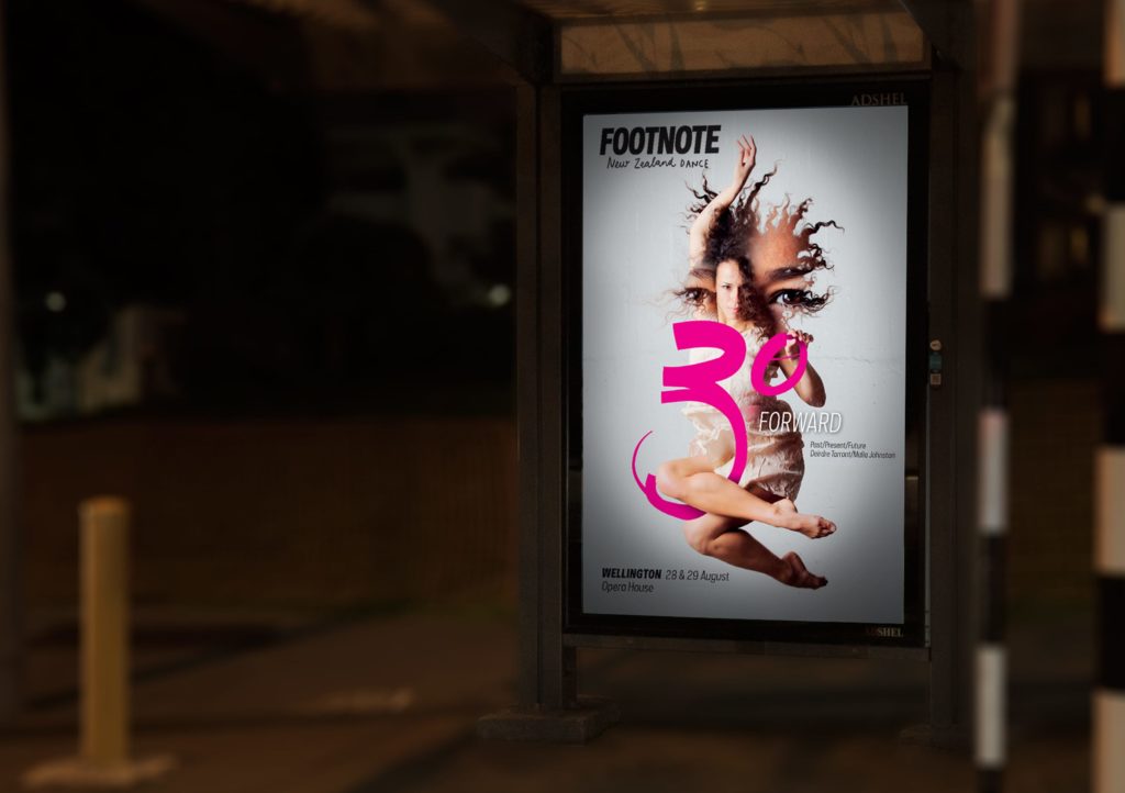 6-footnote-30Forward-adshel Street billboard ay night showing arts advertising campaign by Wonderlab