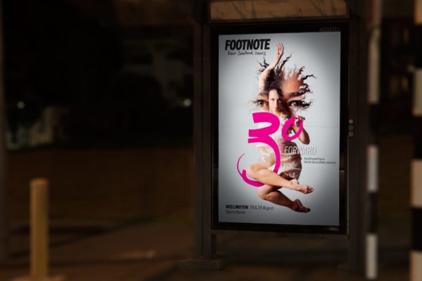 6-footnote-30Forward-adshel Street billboard ay night showing arts advertising campaign by Wonderlab