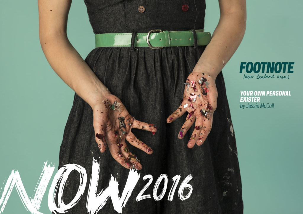 Footnote-NOW2016 Closeup of a woman with glitter and typography, part of a dance event brand campaign created by Wonderlab