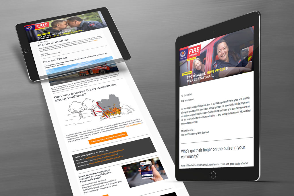 fenz-edm-screens-x2 Mobile friendly EDM example by communication strategists Wonderlab