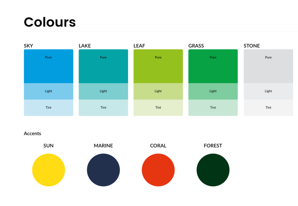 EA colours Colour palette design for a website by SEO strategists Wonderlab
