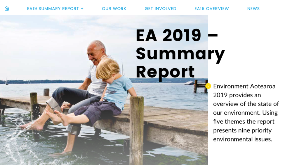 EA header banner People by the dockside and type, part of a web page designed by brand creatives Wonderlab