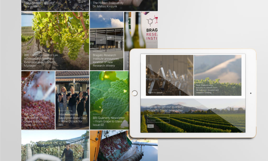 03-ipad-mockup Tablet displaying a website with image gallery created by digital designers Wonderlab.