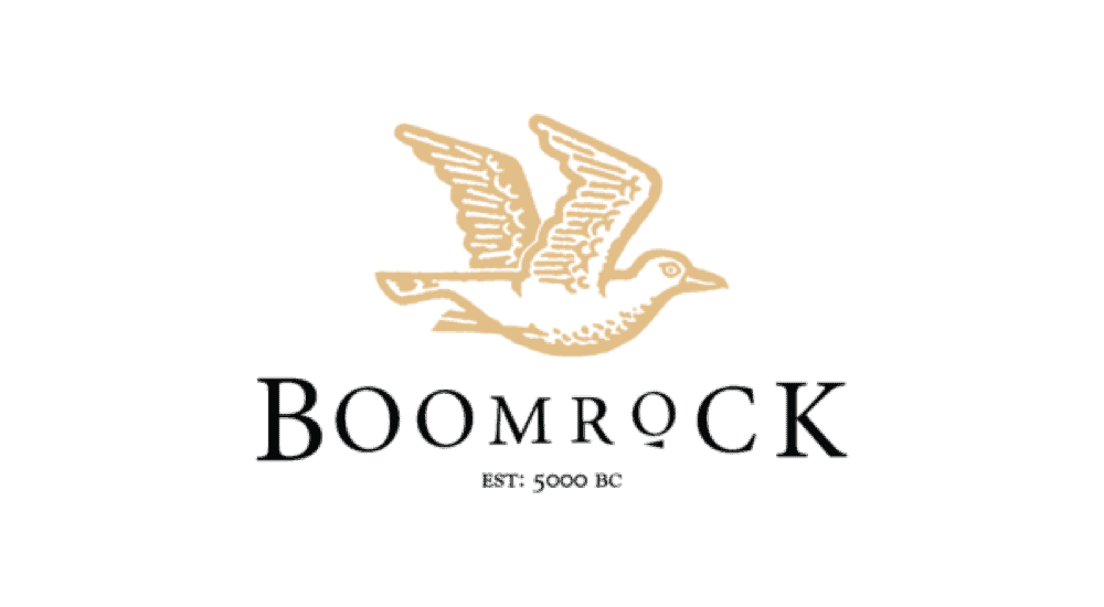 Boomrock logo on a brown background.