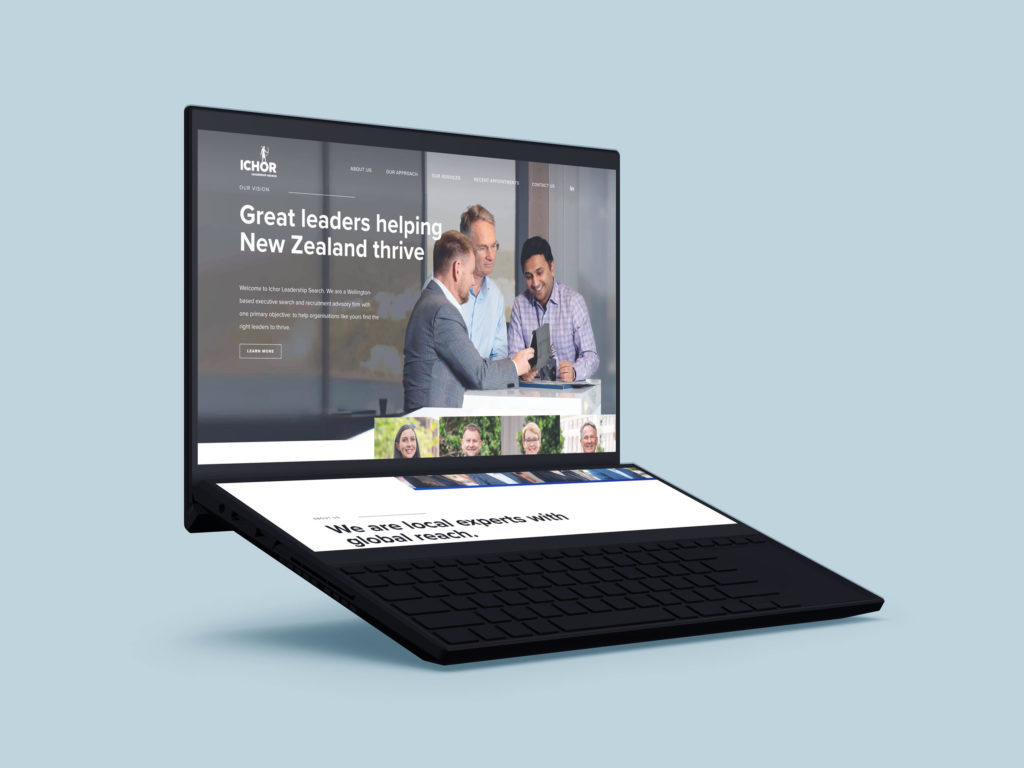 Ichor_home-zenbook Laptop with branded web design by brand specialists Wonderlab.