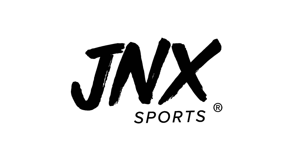 Jnx sports logo on a black background.