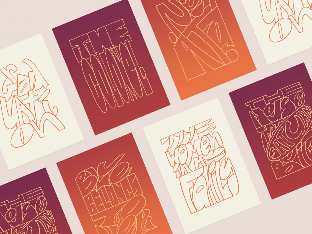 A4 Paper Set Mockup by Anthony Boyd Graphics Presentation boards of graphic typography designs by brand agency Weonderlab.