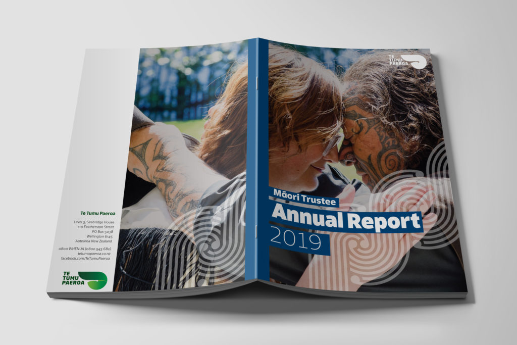 Te Tuma AR 2019 An annual report with a picture of a woman and a man.
