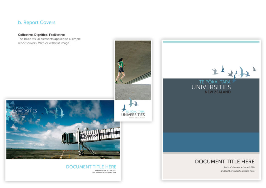 tepokaitara-reportcovers Presentation boards showing several document designs, by brand creators Wonderlab.