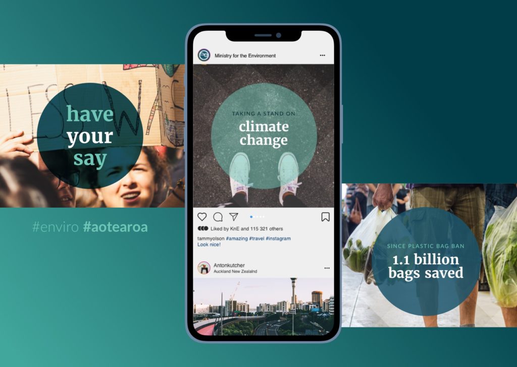 mfe-bubble2 A mobile phone with the words have your climate change on it.