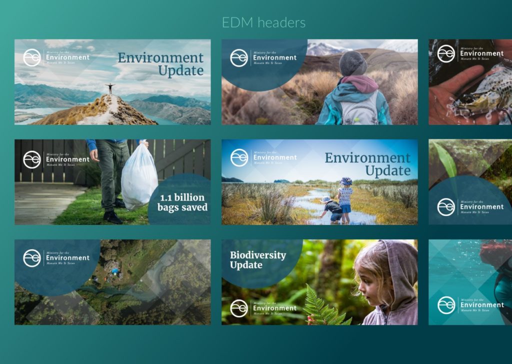 mfe-edm-headers Multiple photographs of nature demonstrating EDM brand design headers by Wonderlab