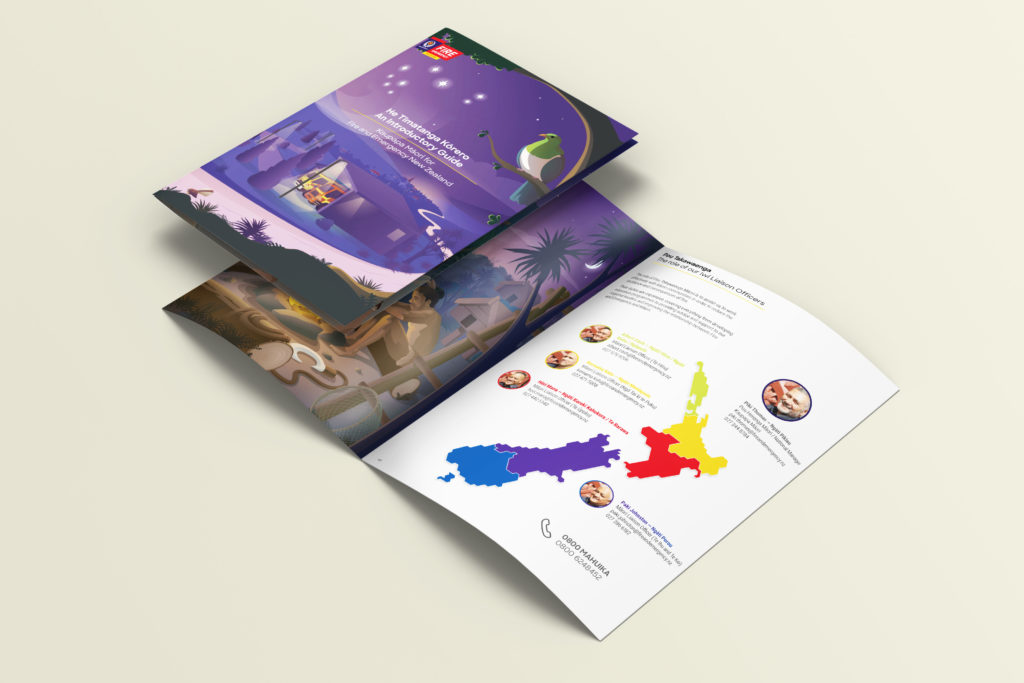 Artboard 1 Booklet design with illustration and information graphics by creative agency Wonderlab.