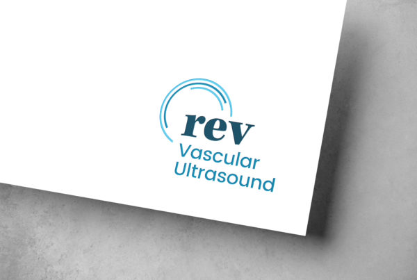 The logo for rev vascular ultrasound.