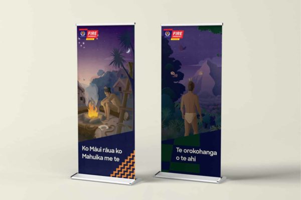 Artboard 1 copy 15 Posters with illustrations and Te Reo showing brand identity application by Wonderlab.