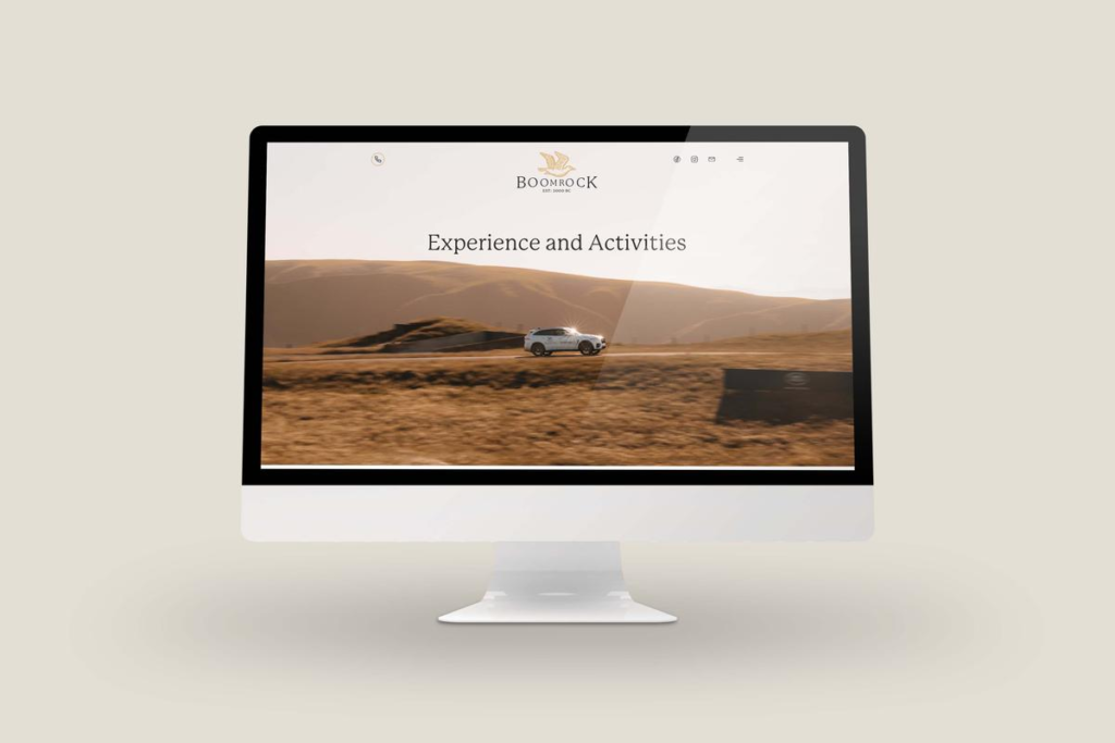 Boomrock website Desktop screen displaying animated work by web design agency Wonderlab.