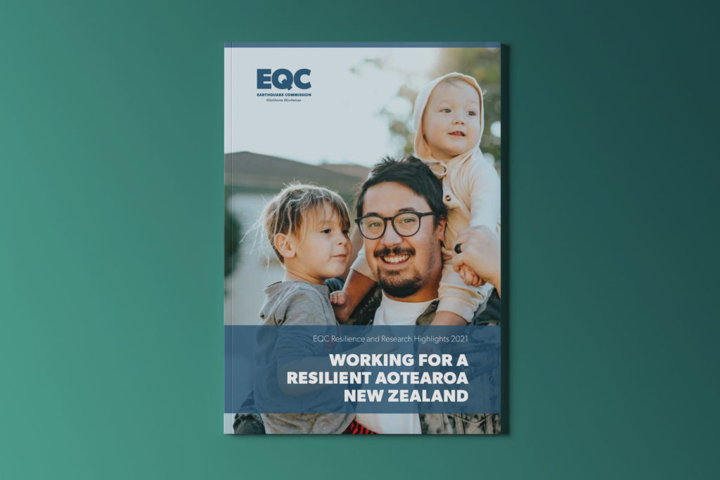 EQC Portfolio REport 5 Book cover design for a printed communications report by Wonderlab