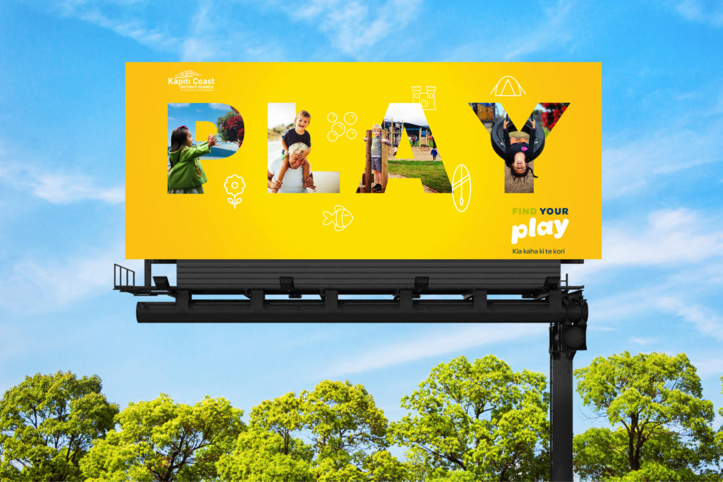 Find Your Play Wonderlab copy 8 Billboard with the words PLAY, part of a design presentation by Wonderlab.