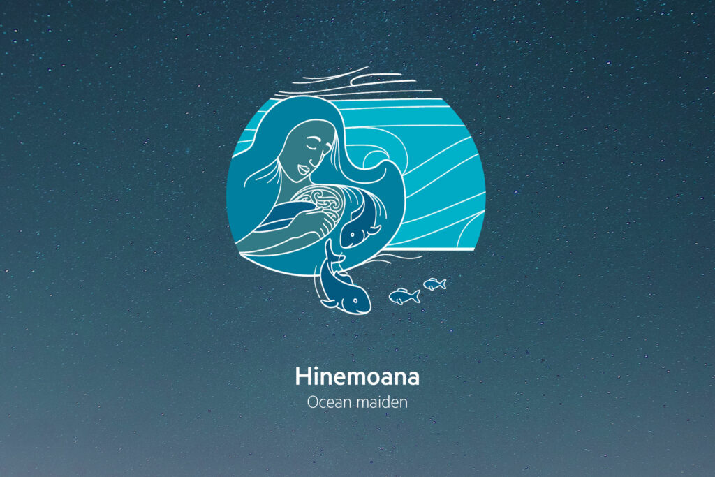 TA_watercycle_hinemoana An image of a woman holding a baby with the word hermona on it.