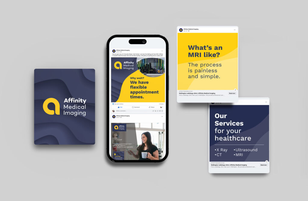 Social Media Mockup copy A mobile phone with a business card and a business card.